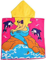 Kid's Beach Poncho Unicorn Light Blue 83 x 60cm