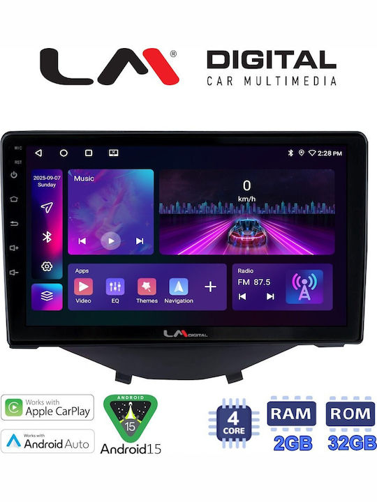 LM Digital Auto-Audiosystem Für Peugeot 107 Toyota Aygo Citroen C1 2014>2021 Bluetooth USB Eingebautes Wi-Fi GPS Apple CarPlay Android Auto