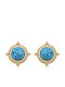Asimi Body Piercing Earrings Made of Gold Plated Steel with Turquoise Stones