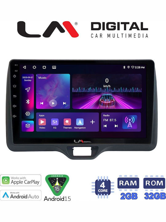 LM Digital Car Audio System for Toyota Yaris 2020 to 2023 Bluetooth USB Wi-Fi GPS Apple CarPlay Android Auto