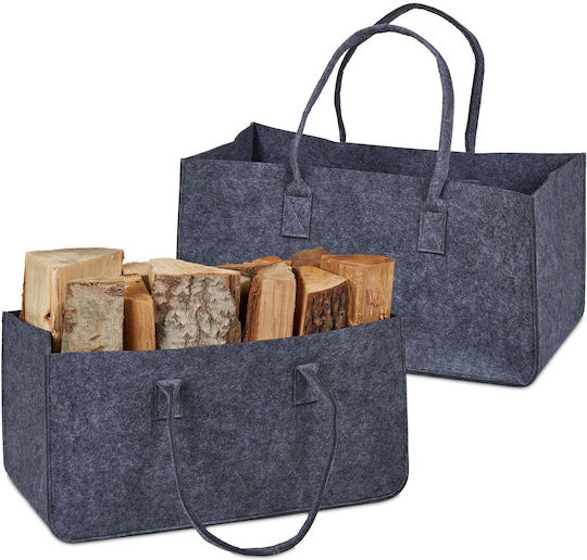 Relaxdays Coș De Depozitare Gri 25x50x25cm 2 Bucăți