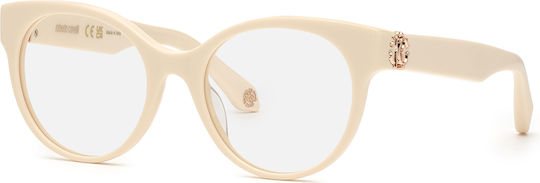 Roberto Cavalli Acetate Prescription Eyeglass Frame Beige 56.1000