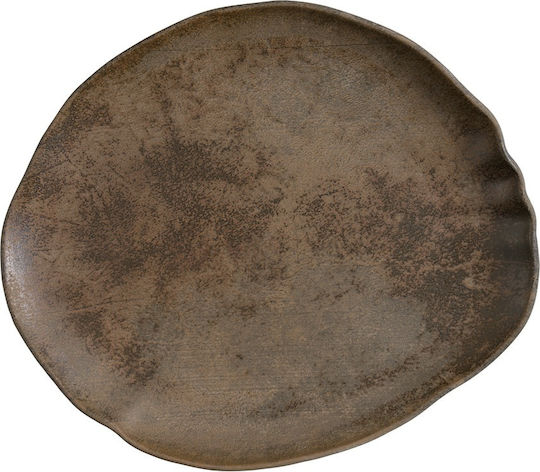 Ready Tone Bazalith Serving Plate Shallow Brown with Diameter 36cm