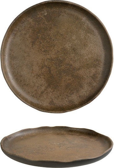 Ready Cresta Bazalith Shallow Serving Plate Brown with Diameter 21cm