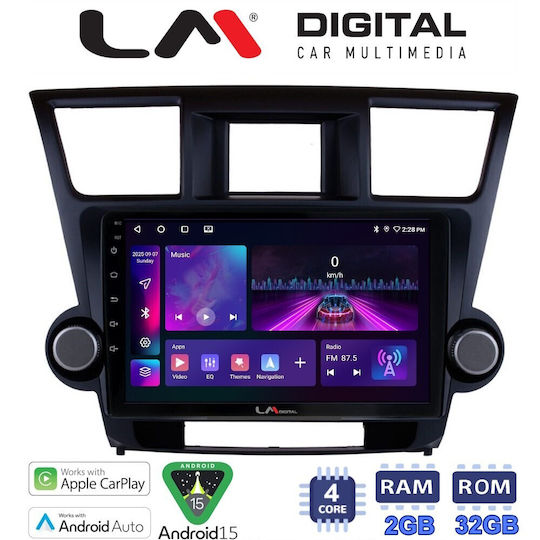 LM Digital Car Audio System for Toyota Highlander 2008 2015 Bluetooth USB Wi-Fi GPS Apple CarPlay Android Auto