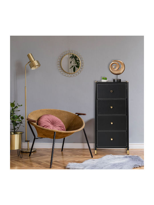 Sertar De Depozitare Din Metal și Țesătură L46xL30xÎ98.5cm