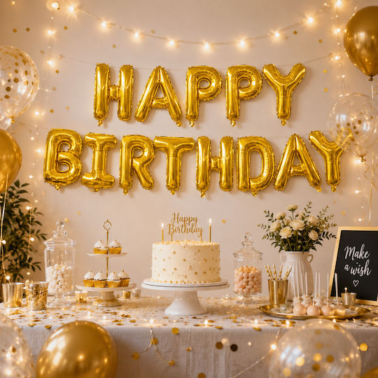 Писмо Фолио Джъмбо Златист Happy 51см