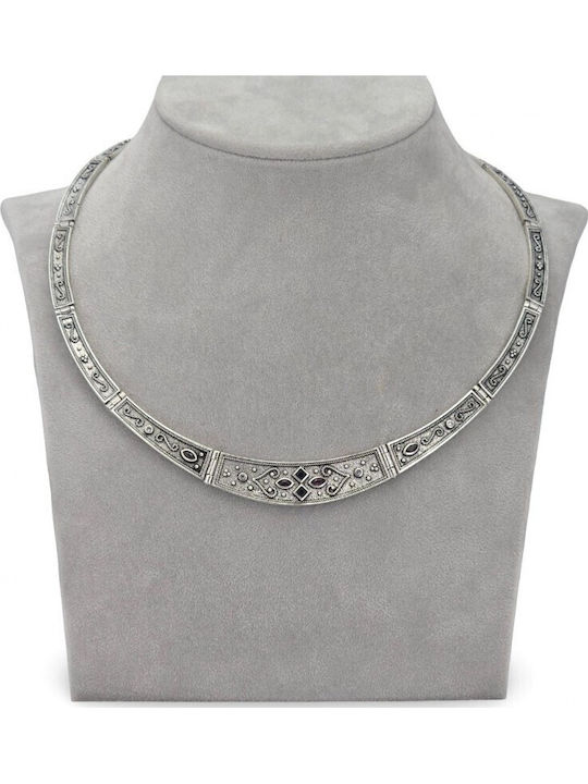 Byzantine Talisman Necklace Made of Silver with Zircon