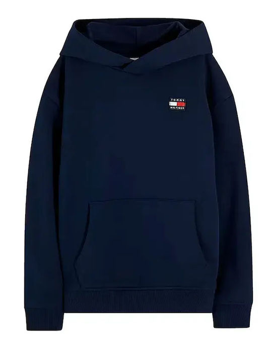 Kinder-Sweatshirt mit Kapuze und Taschen Dunkelblau