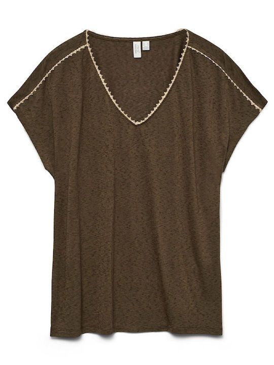 Vero Moda Γυναικεία Μπλούζα Χακί