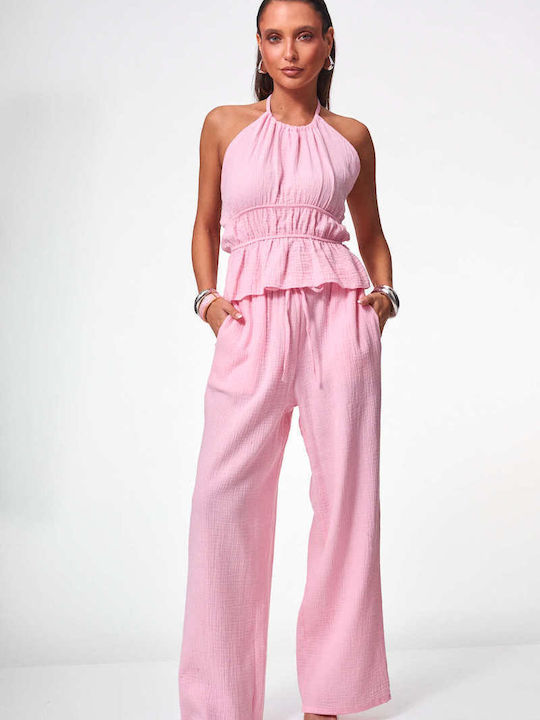Women's Pink Set with Trousers