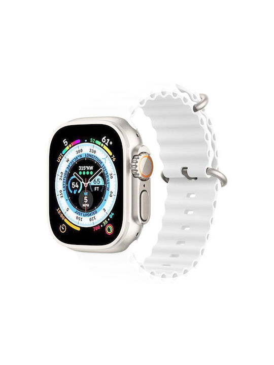 Orso Deluxe Sport Silicone White Strap Apple Watch 38 40 41 42mm Series 10 2024