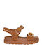 Дамски Анатомични Сандали Flatforms Тютюнев