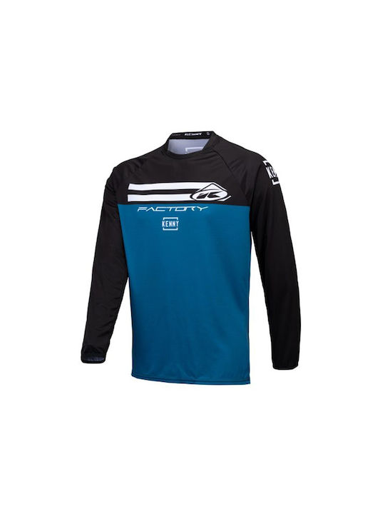 Kenny Kids Long Sleeves Mountain Bike Blue Cycling Jersey