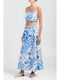 Midi Skirt Floral White/Red