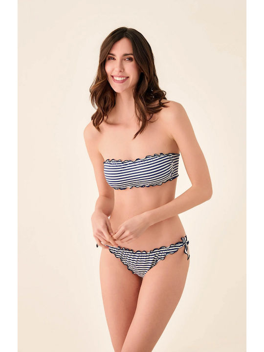 Fru Fru Set Bikini Ριγέ Μπλε