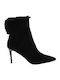 Suede Women's Ankle Boots with High Heel Black