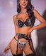 Roza Rz2552 Sexy Animal Print Lingerie Set Garters & Lace