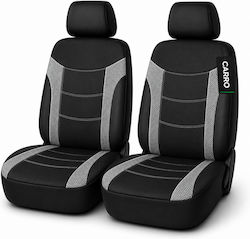 Carro 395415 Car Seat Covers Set Daihatsu Cuore Sirion Terios Trevis Yrv Materia Cotton Fabric Leatherette Front Set 4 Pieces Black Grey
