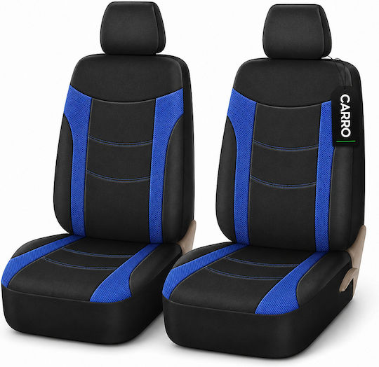 Carro 395539 Car Seat Covers Set Opel Ampera Cascada Corsa Agila Astra Vectra Insignia Karl Zafira Meriva Mokka Crossland Vivaro Cotton Fabric Leatherette Front Set 4 Pieces Black Blue