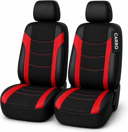 Carro 395394 Autositzbezüge Mitsubishi Lancer Colt Eclipse Imiev P U Space Star Jeep Pajero Outlander Asx Baumwollmaterial Lederimitat Deckelsatz Vorne 4 Stück Schwarz Rot