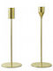 General Trade Set Of Metal Candle Holders In Gold Colour 8x22x22cm 2 Pieces