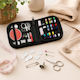27 Pieces Portable Sewing Set Mini Sewing Supplies 14 Colors Thread Scissors Measuring Tape Needles & Case Travel Sewing Set for Beginners Black