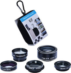 Apexel Apl-dg5 Mobile Lens Kit 5 in 1 Fisheye Wide Macro Telescope CPL Smartphones Tablets