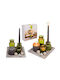 Gift Set of Candles Wooden Base 20 x 20 cm