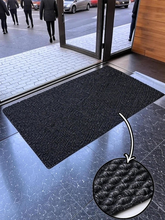 SteweHome Non-Slip Black Doormat 375cm