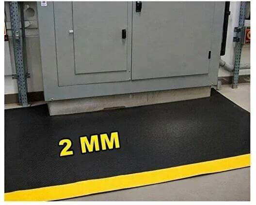 Stewehome Insulating Rubber Mat Yellow Stripe Insulating Anti-Slip Rectangular 100x800 Cm