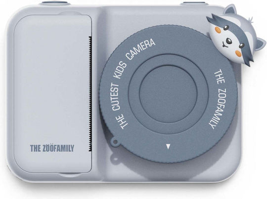 The Zoofamily Zoo Print Raccoon Kids Compact Camera 4.8MP with Thermal Printing Gray