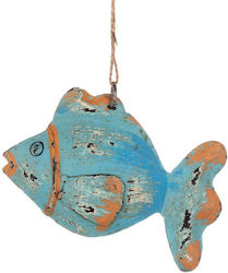 Metallisches Fisch 13x12cm Blau