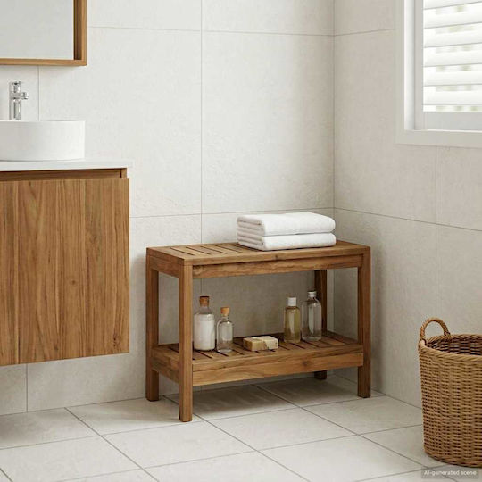 vidaXL Boden Badezimmerregal Hölzernes 60x30x45cm Braune