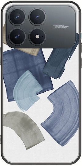 Mobile Phone Case Blue Brown Paint Blocks Xiaomi Poco F8 Pro 5g Black TPU Black Silicone