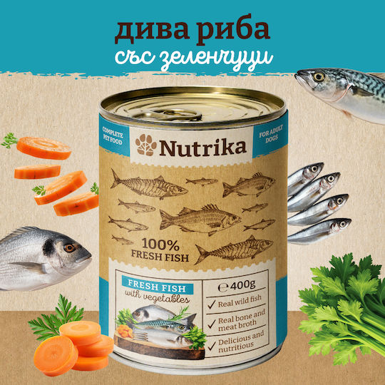 Nutrika Течна Храна За Кучета В Може Да С Риба Зеленчуци Месо Черен Дроб Турция Свинско Месо И Морков Без Зърнени Храни 400гр