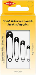 Kleiber Stahl Sicherheitsnadeln 71062 60 Stück Verschiedene Größen Schwarze
