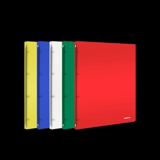 Metron Clipboards 4 Rings Plastic A4 2cm Transparent Assorted 6 Pieces