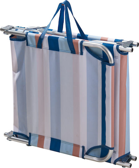 Camping Blue Foldable Aluminum Beach Sunbed 187x57cm