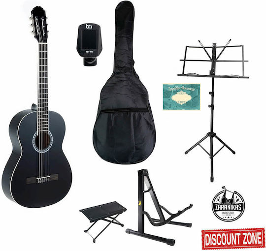 Gewa Ps510146 Klassische Gitarre 3/4 Schwarzes Paket Premium