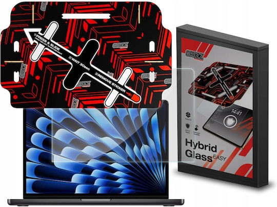 Grizzglass Hybridglass Easy Protective Film Installation Kit Included Compatible Macbook Air 15 Inch M4 2025 Transparent