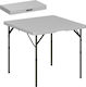 Outsunny Metal Camping Table Folding 86x86x74cm White