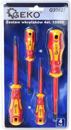 Geko Set 4 Electrician Screwdrivers VDE 1000V