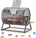Rotating Raffle Ticket Drum Vevor 410 X 302 Mm Holds 5000 Tickets Or 200 Ping Pong Balls Raffle Cage Reinforced Handle Stable Triangular Base Events Gatherings Black