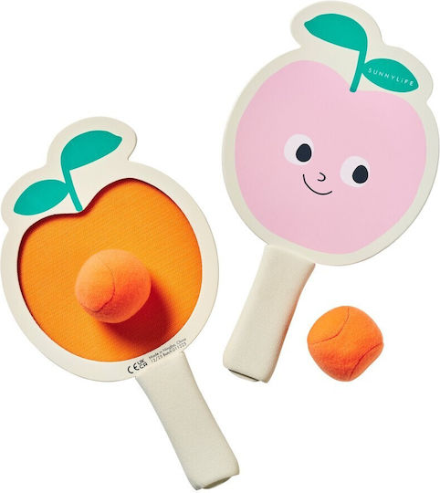 Kids Velcro Beach Rackets Poppy Peach Sunnylife
