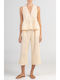 Women's Cotton Pantaloons with Rubber Band in Relaxed Fit Beige
