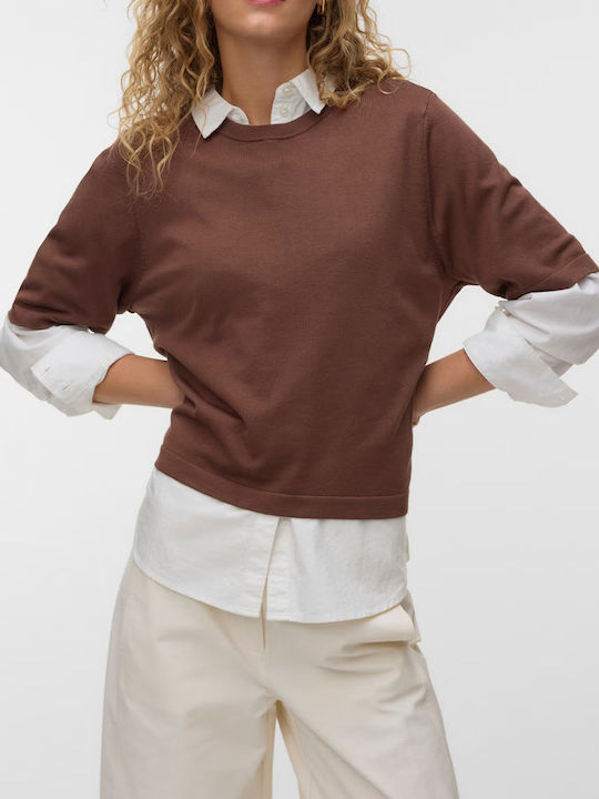 Vero Moda Тениска Какаово Кафява