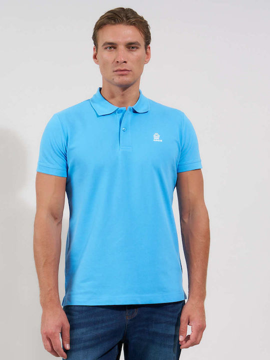 Admiral Polo Short Sleeve Blouse Light Blue