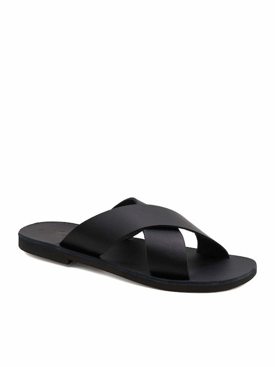 Männliche Flache Sandalen für Damen Chios-Leder...