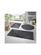 SteweHome Non-Slip Set Bath Mats Round STE-029801-V66280 Gray Ø60cm 3 Pieces